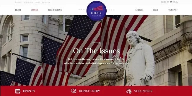 Liberty is the ultimate political WordPress theme that can be used for any kind of government agency.