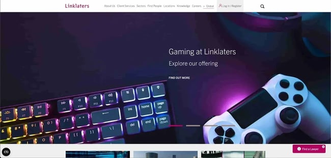 Linklaters homepage