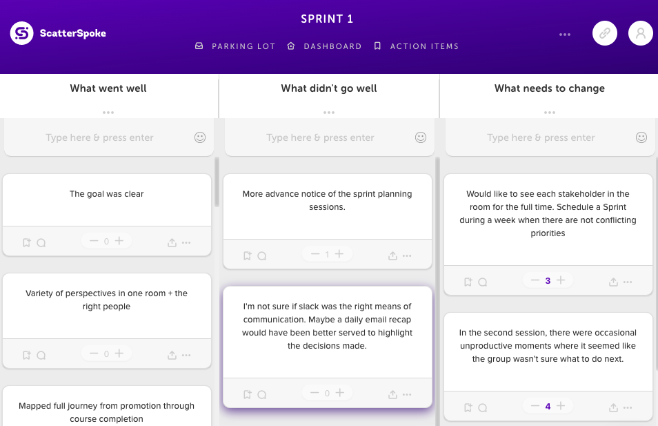 scatterspoke sprint planning