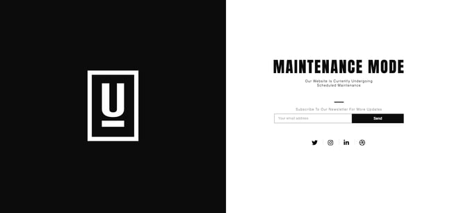 Elementor Maintenance Mode template with newsletter optin-form 