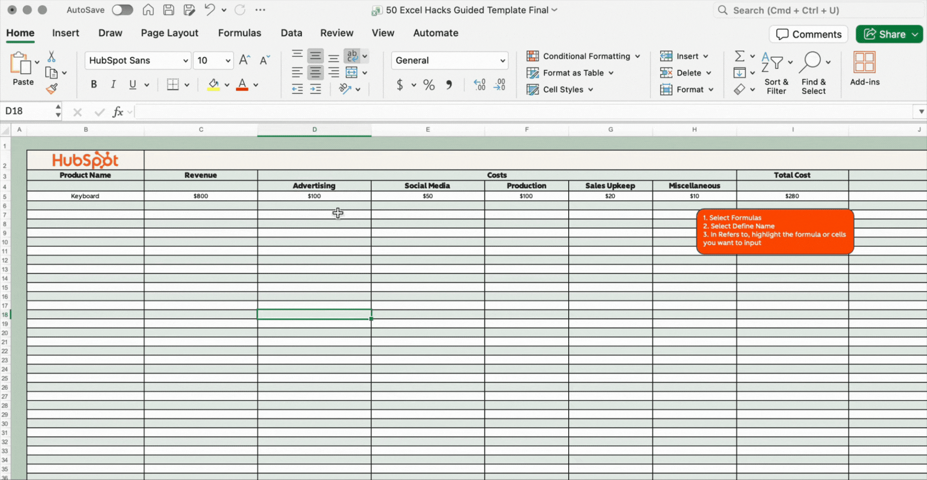 Make formulas easier to make by naming sets of values