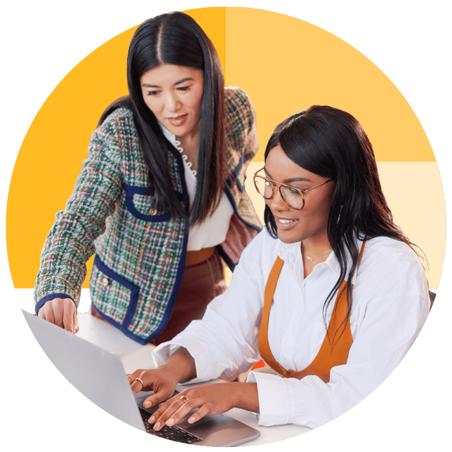 Women at computer working