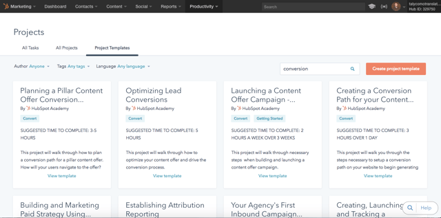 HubSpot-Project-templates