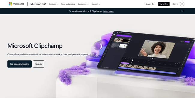 Microsoft Clipchamp, Microsoft