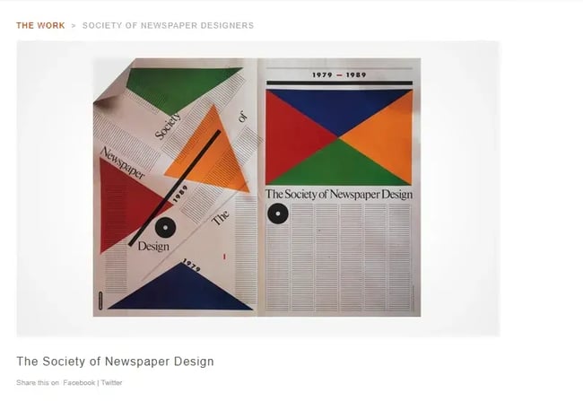 Milton Glaser��s work for The Society of Newspaper Design