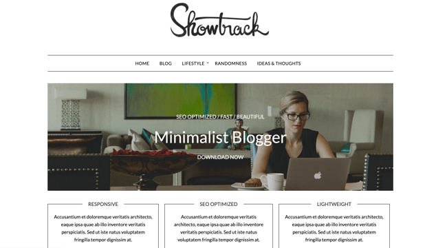 This is a screenshot of the demo of Minimalist Blogger.
