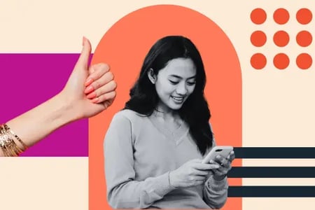 person experiencing mobile first web design on a smartphone
