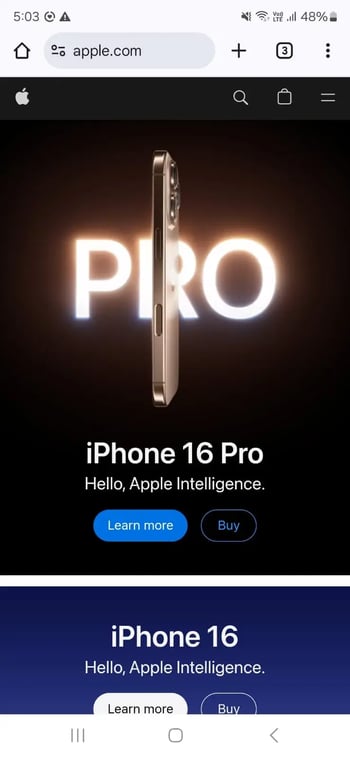 mobile first web design example of apple