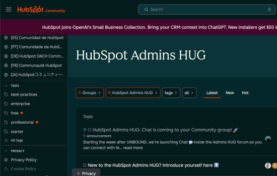 HubSpot Admin Community