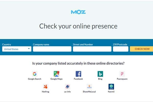 Moz local, herramienta SERP gratuita