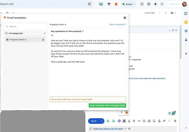 Nutshell integration with Gmail