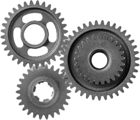 A set of three gears
