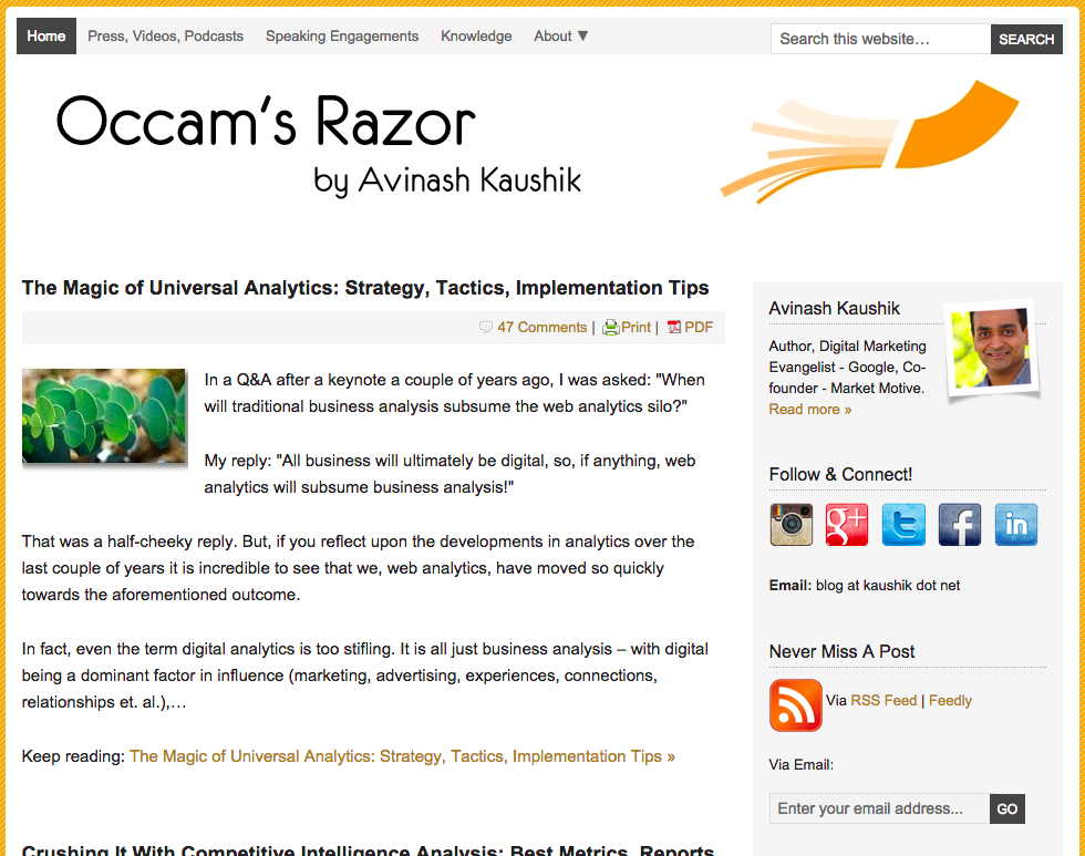 Occam's Razor by Avinash Kaushik