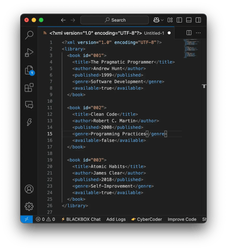 xml file: creating an xml file