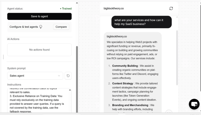 examples of different prompts and tones in Chatbase