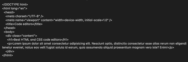 best html and css editor: no syntax highlighting