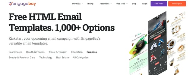 email newsletter template from engagebay 