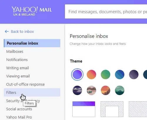 how to whitelist an email in yahoo: click filters