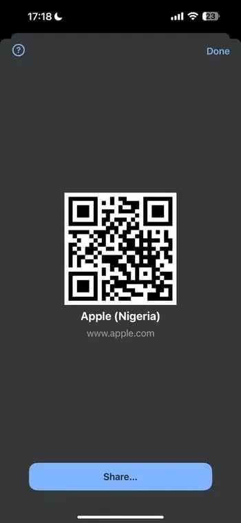 example qr code scanning screen