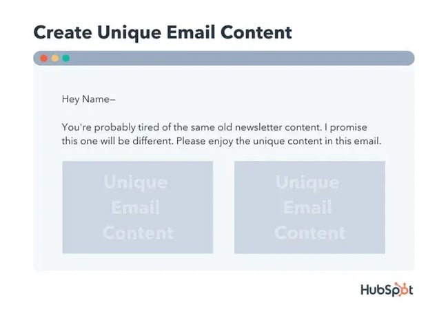 create unique email content