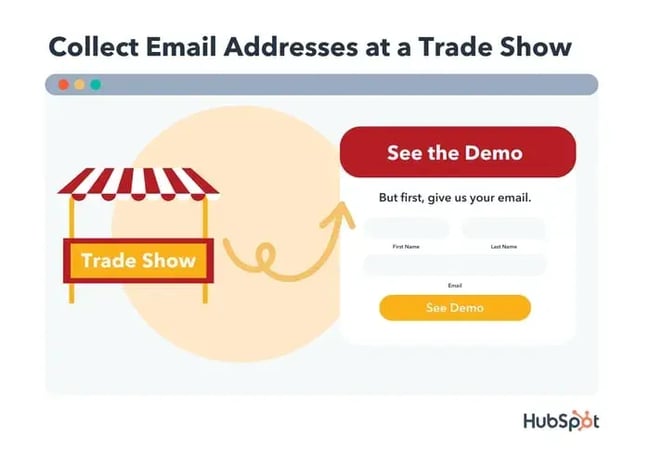 collect email addresses at a trade show