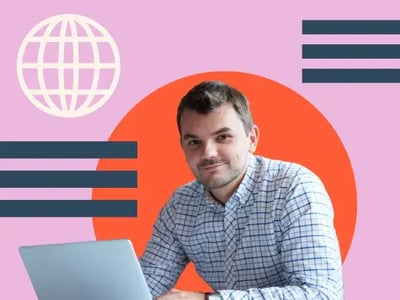 man using html css and javascript in web design