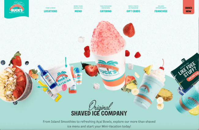 interactive website example: bahama bucks