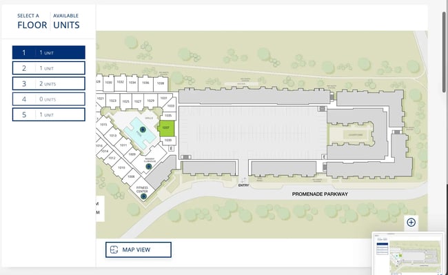 interactive website: selecting different views