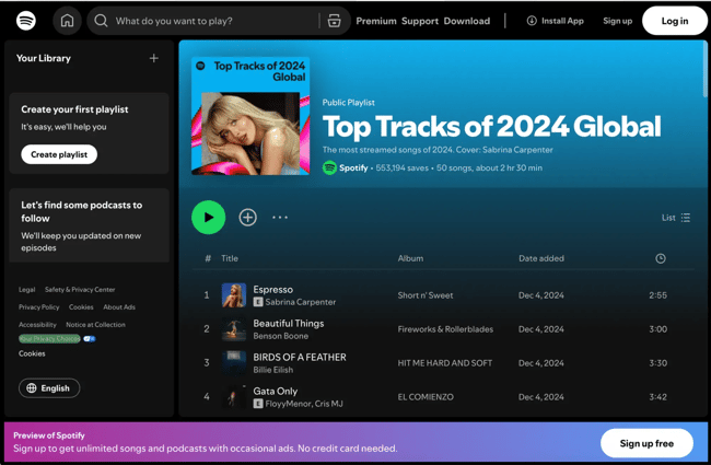best interactive websites, Spotify Wrapped