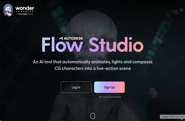 interactive website example: wonder dynamics
