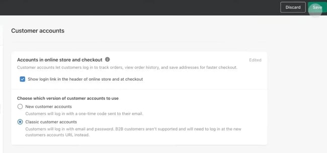 how to make a website with user accounts on Shopify