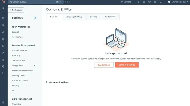 set up domain in hubspot and go daddy