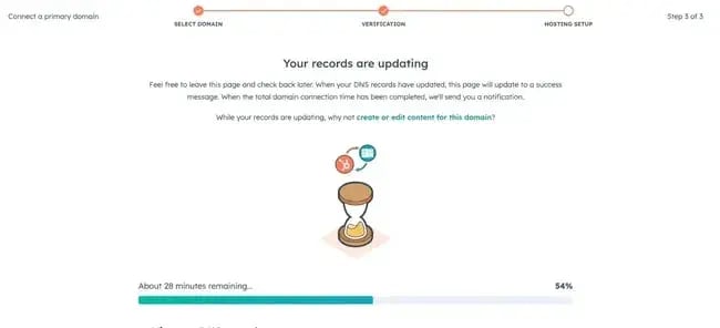 set up domain in hubspot and go daddy