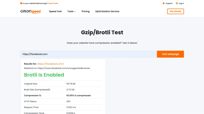 gzip compression test