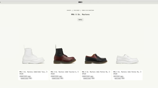 mm6 x dr. martens co-branding