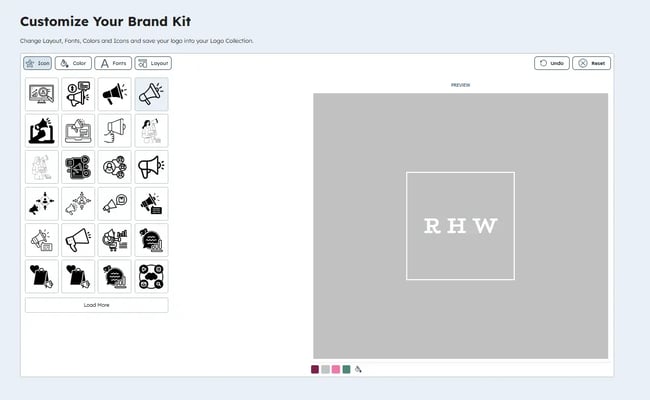 how to design a logo: customizing a brand kit using hubspot’s logo maker