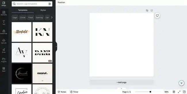 logo design tools: canva