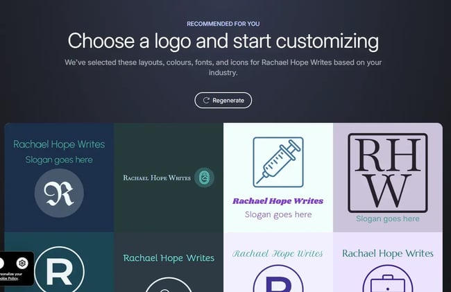 choosing a logo in shopify logo maker