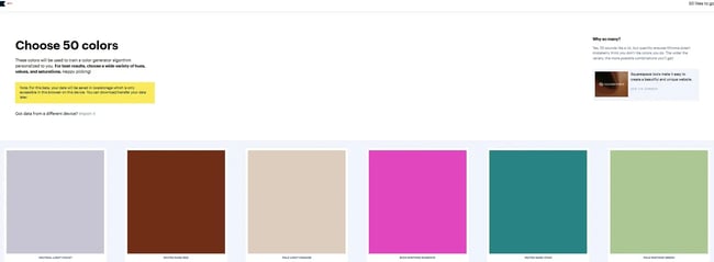 choosing colors in khroma
