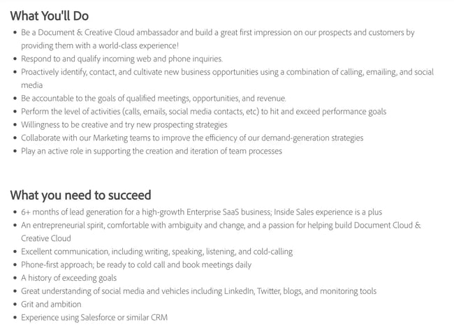 getting started as a sales rep: job description for bdr from adobe