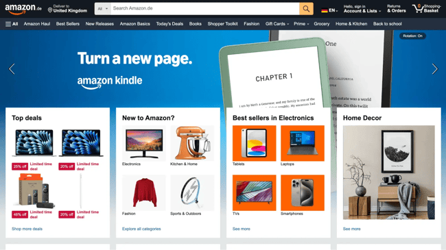 information architecture: amazon website