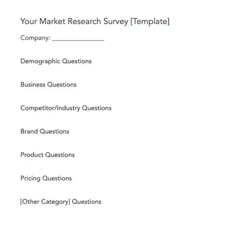 market survey template for market research