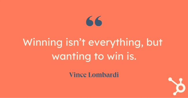 motivational direct sales quote example from Vince Lombardi