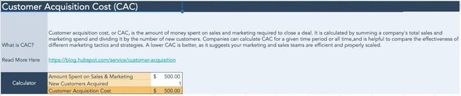 saas metrics: cac calculator