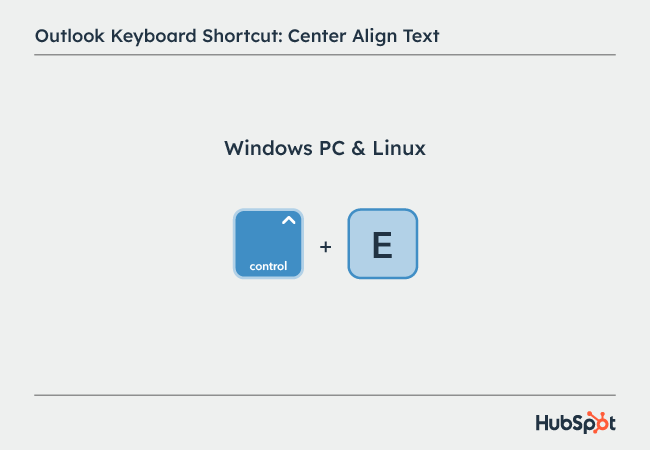 Microsoft Outlook shortcuts: Center Align Text