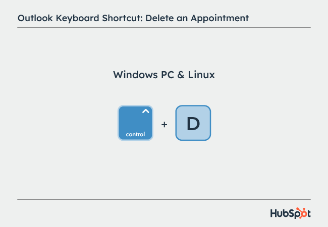 Outlook shortcuts: Delete an Appointment