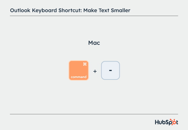 Microsoft Outlook shortcuts: Make Text Smaller