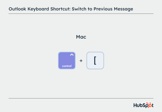 Outlook shortcuts: Switch to Previous Message