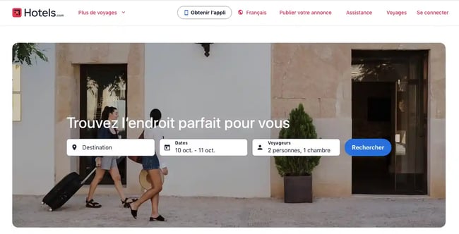 PPC Landing Page Examples, hotels.com-1