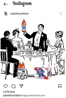 black and white drawing from Pabst instagram post.